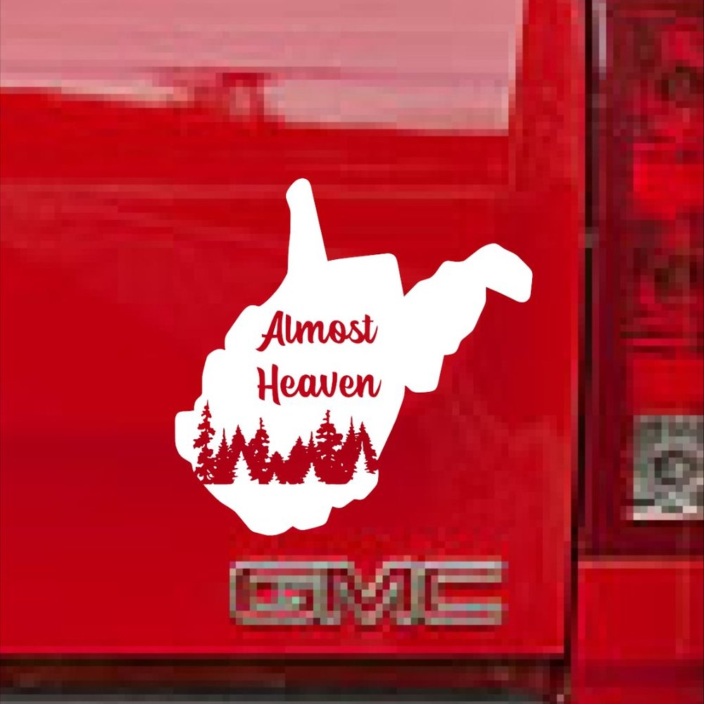 State of West Virginia 5" wide  Decal Sticker for Cars, Trucks, windows and more